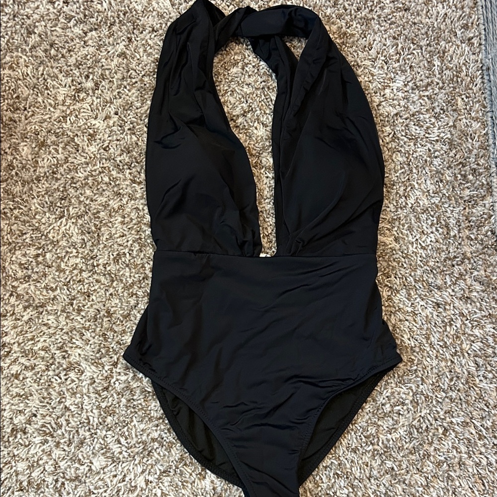 Black Halter One-Piece Swimsuit - Women's Classic Swim! New and Never Worn!